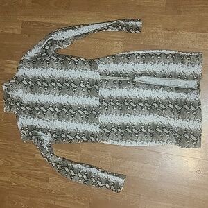Snakeskin body con mock neck mini dress